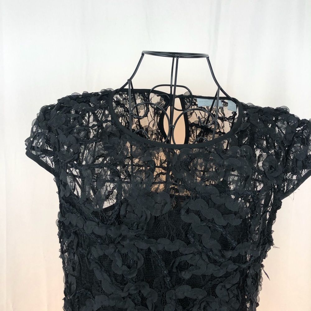 New York & Company sheer lace overlay top S - Picture 2 of 8
